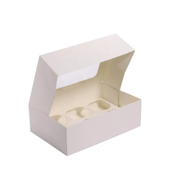 אריזת חלון מכסה חצי שקוף ל6 יח' קאפקייקס (כולל במה)