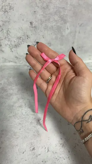 פפיון סאטן ורוד בזוקה דק- 10 יח'