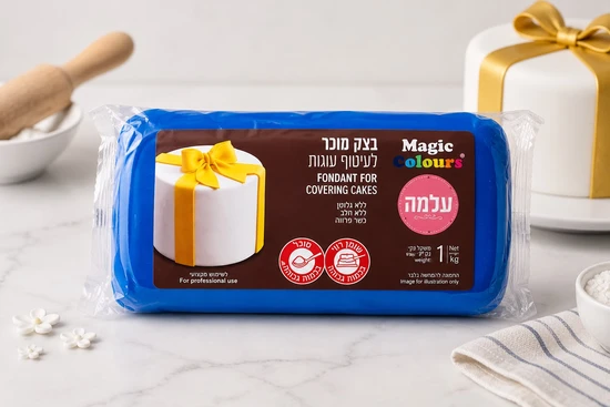 בצק סוכר "עלמה" 1 ק"ג- כחול